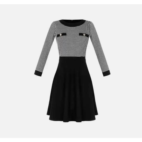 Rinascimento Italy Dress US Size Small Black Plaid Preppy Officecore Old Money - Picture 10 of 11